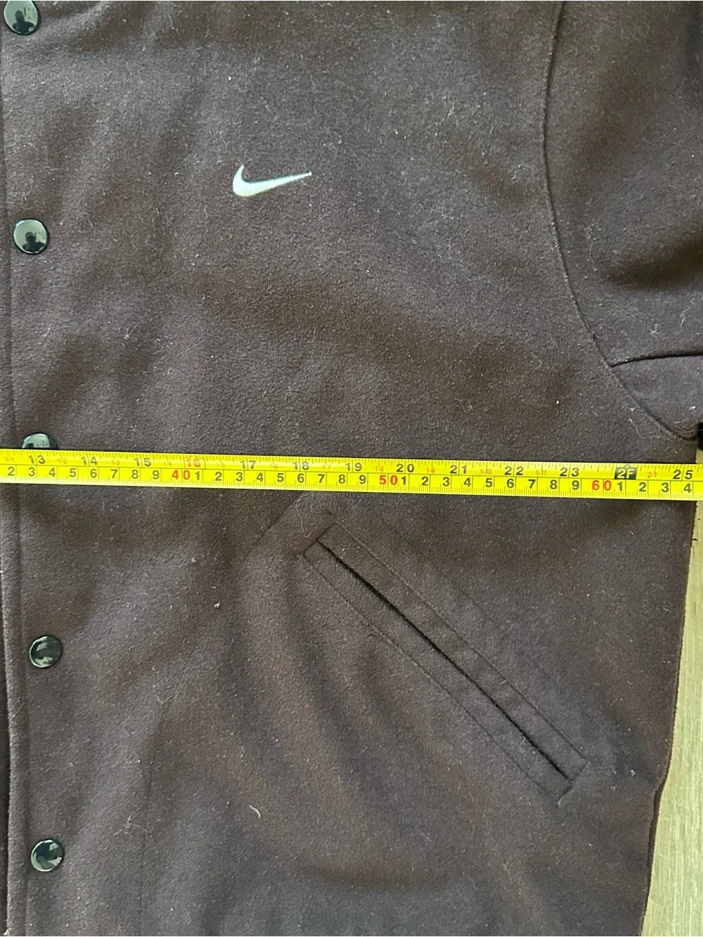 Vintage Nike Men’s Maroon/Brown Wool Varsity Bomber Jacket Size L-XXL - Picture 7 of 8